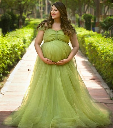 G2013 , Olive Green Shoot Trail Gown, Size (All)pp – Style Icon  www.dressrent.in