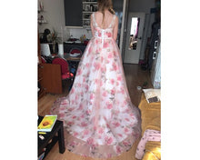 Load image into Gallery viewer, G210 (7), Light Pink Floral Prewedding Shoot Ball Trail Gown, Size (XS-30 to 4 XL -48)