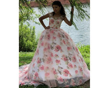 Load image into Gallery viewer, G210 (7), Light Pink Floral Prewedding Shoot Ball Trail Gown, Size (XS-30 to 4 XL -48)