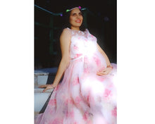 Load image into Gallery viewer, G210 (7), Light Pink Floral Maternity Shoot Baby Shower Trail Gown, Size (XS-30 to 4XL-48)