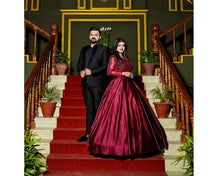 Load image into Gallery viewer, G92 (11), Dark Wine Satin Ball Gown, Size (XS-30 to XXXL-46),