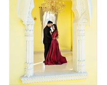Load image into Gallery viewer, G92 (11), Dark Wine Satin Ball Gown, Size (XS-30 to XXXL-46),