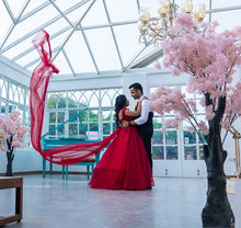 Load image into Gallery viewer, G127 (3), Wine Prom Infinity Prewedding Shoot Trail Gown, Size, (XS-30 to XL-40)