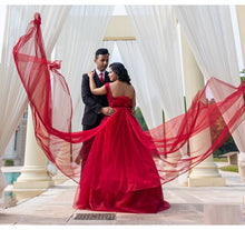 Load image into Gallery viewer, G127 (3), Wine Prom Infinity Prewedding Shoot Trail Gown, Size, (XS-30 to XL-40)