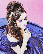 Load image into Gallery viewer, G132 (4), Navy Blue Satin Off Shoulder Trail Ball gown, Size (XS-30 to XL-40)