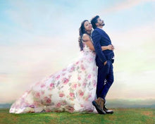 Load image into Gallery viewer, G210 (7), Light Pink Floral Prewedding Shoot Ball Trail Gown, Size (XS-30 to 4 XL -48)