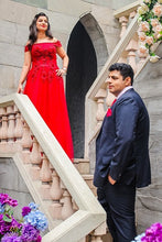 Load image into Gallery viewer, G127 (3), Wine Flower Prom Ball Gown, Size (XS-30 to XL-40)