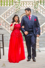 Load image into Gallery viewer, G127 (3), Wine Flower Prom Ball Gown, Size (XS-30 to XL-40)