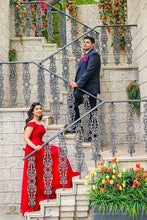 Load image into Gallery viewer, G127 (3), Wine Flower Prom Ball Gown, Size (XS-30 to XL-40)