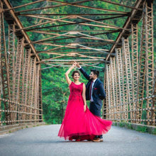 Load image into Gallery viewer, G127 (3), Wine Flower Prom Ball Gown, Size (XS-30 to XL-40)