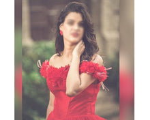 Load image into Gallery viewer, G123, Luxury Wine Puffy Cloud Trail Big Ball Gown, Size (XS-30 to L-38)