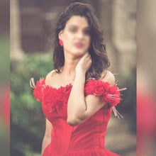 Load image into Gallery viewer, G137 (9), Luxury Red Puffy Cloud Trail Ball Gown, Size (XS-30 to xl 42)