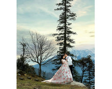 Load image into Gallery viewer, G210 (7), Light Pink Floral Maternity Shoot Baby Shower Trail Gown, Size (XS-30 to 4XL-48)