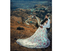 Load image into Gallery viewer, G210 (7), Light Pink Floral Maternity Shoot Baby Shower Trail Gown, Size (XS-30 to 4XL-48)