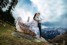 Load image into Gallery viewer, G210 (7), Light Pink Floral Maternity Shoot Baby Shower Trail Gown, Size (XS-30 to 4XL-48)