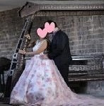 Load image into Gallery viewer, G210 (7), Light Pink Floral Prewedding Shoot Ball Trail Gown, Size (XS-30 to 4 XL -48)