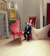 Load image into Gallery viewer, G210 (7), Light Pink Floral Prewedding Shoot Ball Trail Gown, Size (XS-30 to 4 XL -48)