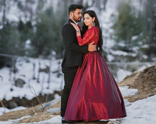 Load image into Gallery viewer, G92 (11), Dark Wine Satin Ball Gown, Size (XS-30 to XXXL-46),