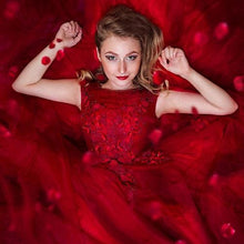 Load image into Gallery viewer, G127 (3), Wine Flower Prom Ball Gown, Size (XS-30 to XL-40)