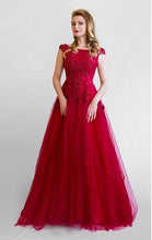 Load image into Gallery viewer, G127 (3), Wine Flower Prom Ball Gown, Size (XS-30 to XL-40)