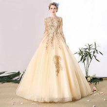 Load image into Gallery viewer, G147, Golden Ball Gown, Size (XS-30 to L-38),