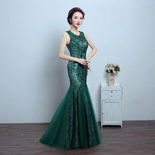 Load image into Gallery viewer, G78, Green Lace Tube Mermaid Gown, Size (XS-30 to L-36)