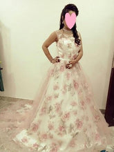 Load image into Gallery viewer, G210 (7), Light Pink Floral Prewedding Shoot Ball Trail Gown, Size (XS-30 to 4 XL -48)