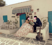 Load image into Gallery viewer, G210 (7), Light Pink Floral Prewedding Shoot Ball Trail Gown, Size (XS-30 to 4 XL -48)