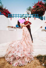 Load image into Gallery viewer, G210 (7), Light Pink Floral Maternity Shoot Baby Shower Trail Gown, Size (XS-30 to 4XL-48)