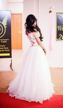 Load image into Gallery viewer, G11, Peach Floral Ball Gown, Size (XS-30 to L-38)