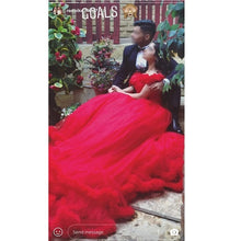 Load image into Gallery viewer, G123, Luxury Wine Puffy Cloud Trail Big Ball Gown, Size (XS-30 to L-38)