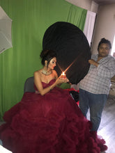 Load image into Gallery viewer, G148, Wine Off-Shoulder Cloud Trail Ball Gown, Free Size, pp