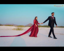 Load image into Gallery viewer, G92 (11), Dark Wine Satin Prewedding Shoot  trail Gown, Size (XS-30 to XXXL-46),