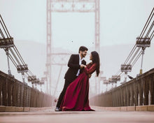 Load image into Gallery viewer, G92 (11), Dark Wine Satin Ball Gown, Size (XS-30 to XXXL-46),