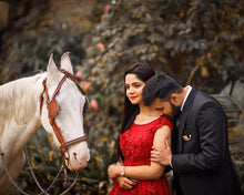 Load image into Gallery viewer, G127 (3), Wine Prom Infinity Prewedding Shoot Trail Gown, Size, (XS-30 to XL-40)