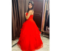 Load image into Gallery viewer, G230, Red Tub Top Ball Gown, Size (XS-30 to XL-40)