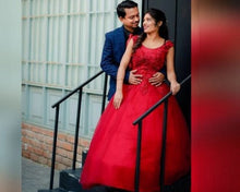 Load image into Gallery viewer, G127 (3), Wine Flower Prom Ball Gown, Size (XS-30 to XL-40)