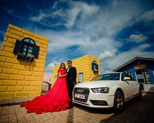 Load image into Gallery viewer, G137 (9), Luxury Red Puffy Cloud Trail Ball Gown, Size (XS-30 to xl 42)