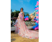 Load image into Gallery viewer, G210 (7), Light Pink Floral Maternity Shoot Baby Shower Trail Gown, Size (XS-30 to 4XL-48)