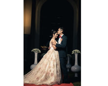 Load image into Gallery viewer, G210 (7), Light Pink Floral Prewedding Shoot Ball Trail Gown, Size (XS-30 to 4 XL -48)