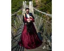 Load image into Gallery viewer, G92 (11), Dark Wine Satin Prewedding Shoot  trail Gown, Size (XS-30 to XXXL-46),