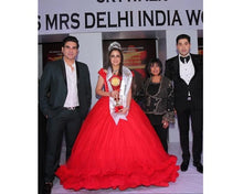 Load image into Gallery viewer, G137 (9), Luxury Red Puffy Cloud Trail Ball Gown,  Size - (XS-30 to XXL-44)
