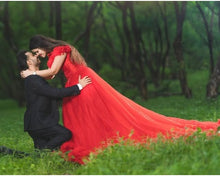 Load image into Gallery viewer, G137 (9), Luxury Red Puffy Cloud Trail Ball Gown, Size (XS-30 to xl 42)
