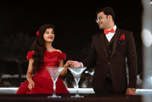 Load image into Gallery viewer, G123, Luxury Wine Puffy Cloud Trail Big Ball Gown, Size (XS-30 to L-38)