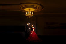 Load image into Gallery viewer, G123, Luxury Wine Puffy Cloud Trail Big Ball Gown, Size (XS-30 to L-38)
