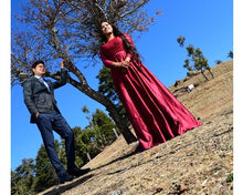 Load image into Gallery viewer, G92 (11), Dark Wine Satin Ball Gown, Size (XS-30 to XXXL-46),