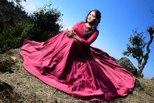 Load image into Gallery viewer, G92 (11), Dark Wine Satin Ball Gown, Size (XS-30 to XXXL-46),