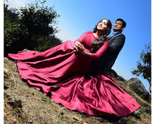 Load image into Gallery viewer, G92 (11), Dark Wine Satin Ball Gown, Size (XS-30 to XXXL-46),
