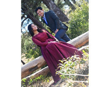 Load image into Gallery viewer, G92 (11), Dark Wine Satin Ball Gown, Size (XS-30 to XXXL-46),
