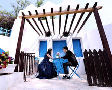 Load image into Gallery viewer, G132 (4), Navy Blue Satin Off Shoulder Trail Ball gown, Size (XS-30 to XL-40)